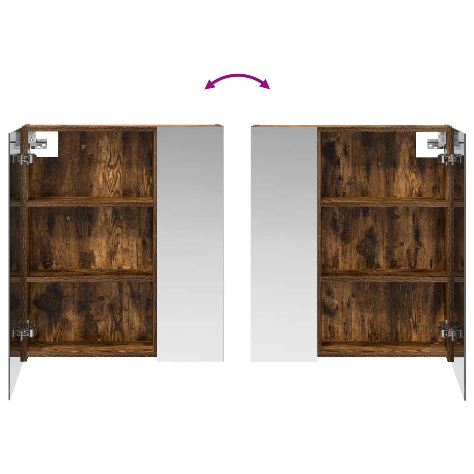Badeværelsesspejlskab med hylde Røget eg 60 x 14,5 x 70 cm