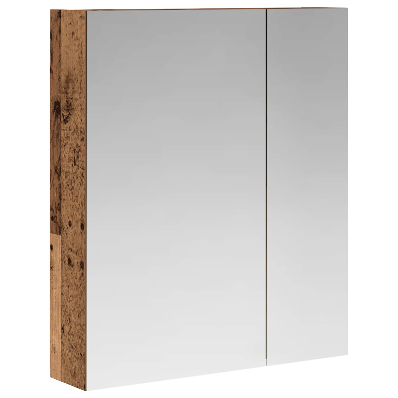 Badeværelsesspejlskab med hylde Gammelt træ 60 x 14,5 x 70 cm