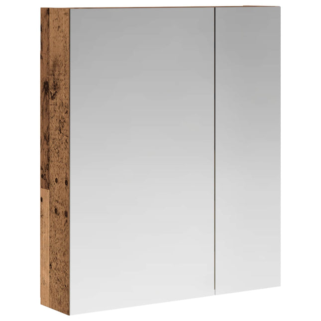 Badeværelsesspejlskab med hylde Gammelt træ 60 x 14,5 x 70 cm