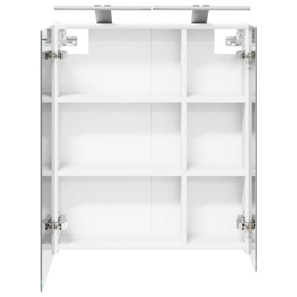 Badeværelsesspejlskab Hvid 60 x 14,5 x 70 cm Konstrueret træ