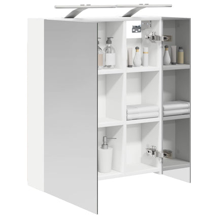 Badeværelsesspejlskab Hvid 60 x 14,5 x 70 cm Konstrueret træ