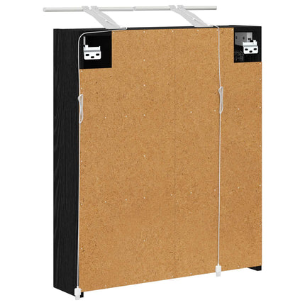 Badeværelsesspejlskab Sort eg 60 x 14,5 x 70 cm Konstrueret træ