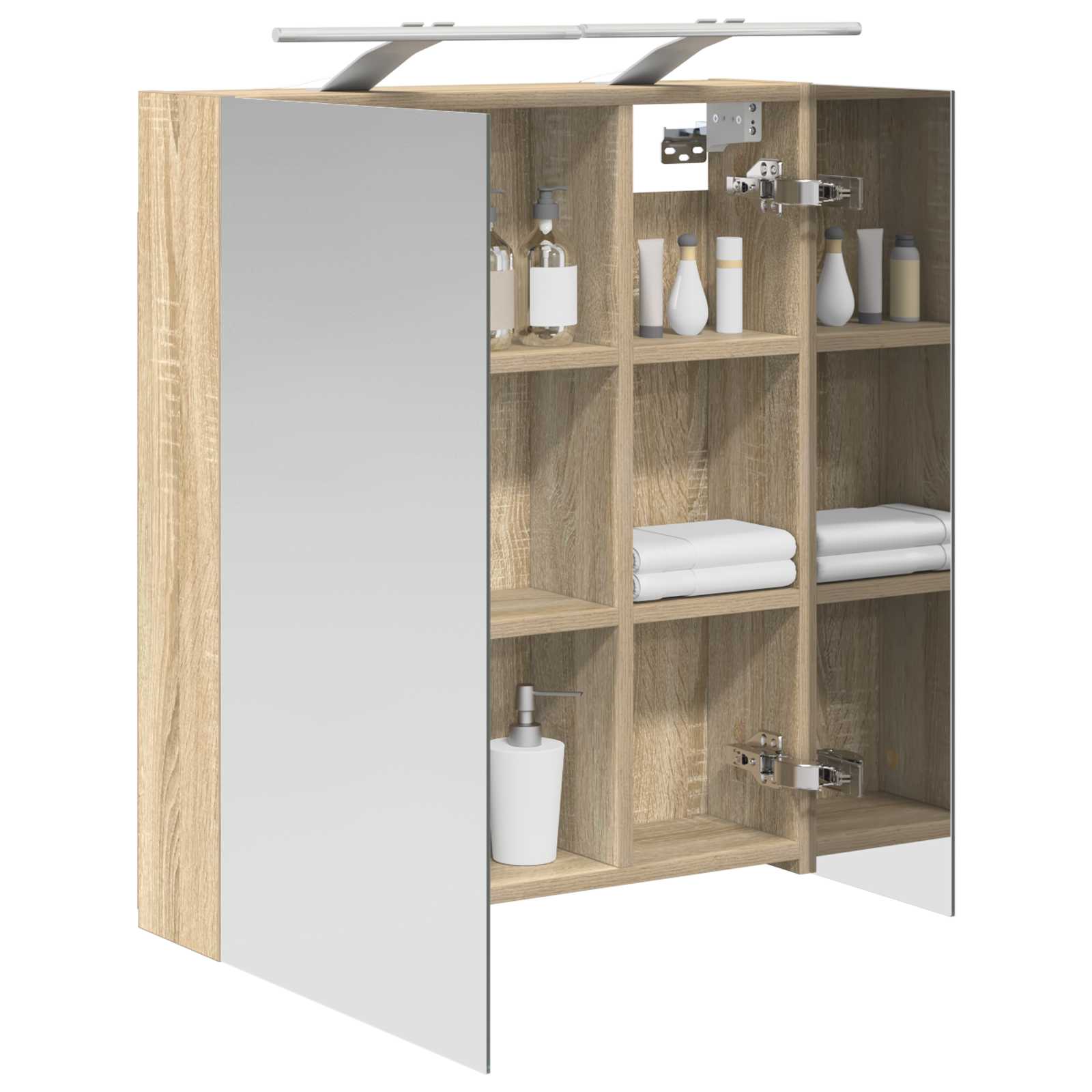 Badeværelsesspejlskab med hylde Sonoma eg 60 x 14,5 x 70 cm