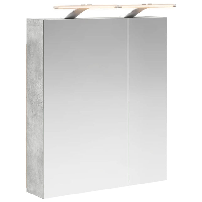Badeværelsesspejlskab med hylde Beton Grå 60 x 14,5 x 70 cm