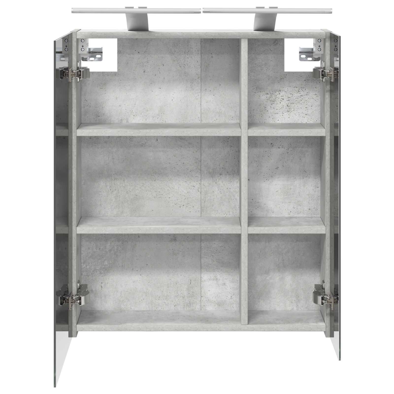 Badeværelsesspejlskab med hylde Beton Grå 60 x 14,5 x 70 cm