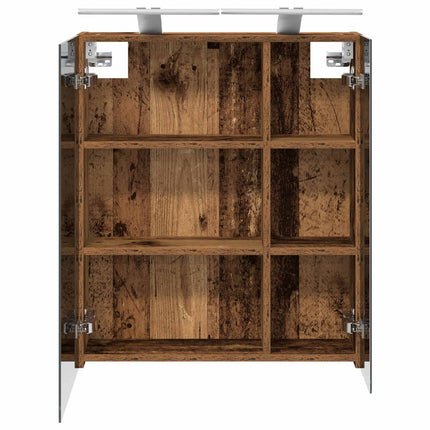 Badeværelsesspejlskab Gammelt træ 60 x 14,5 x 70 cm