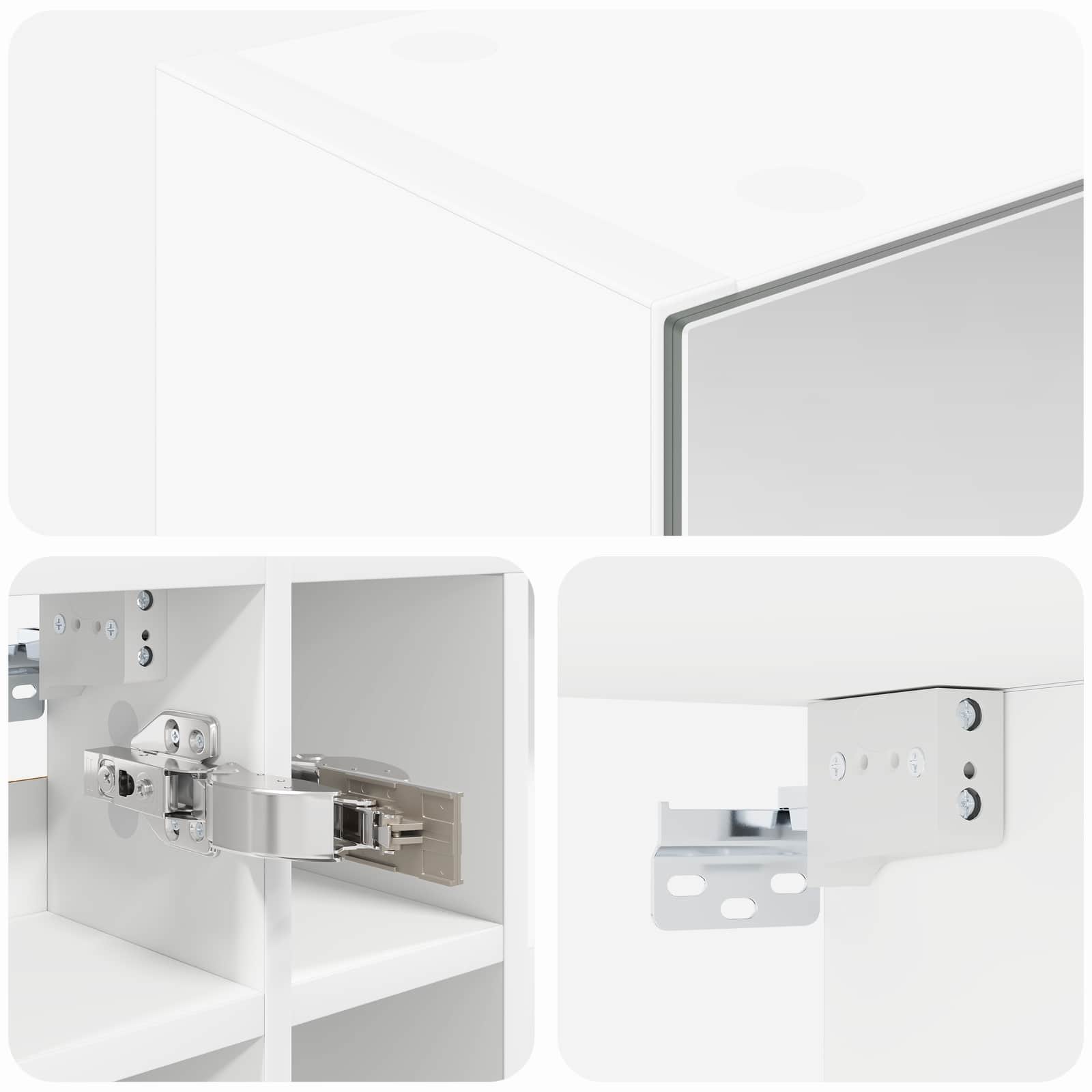 Badeværelsesspejlskab Hvid 60 x 14,5 x 50 cm Konstrueret træ