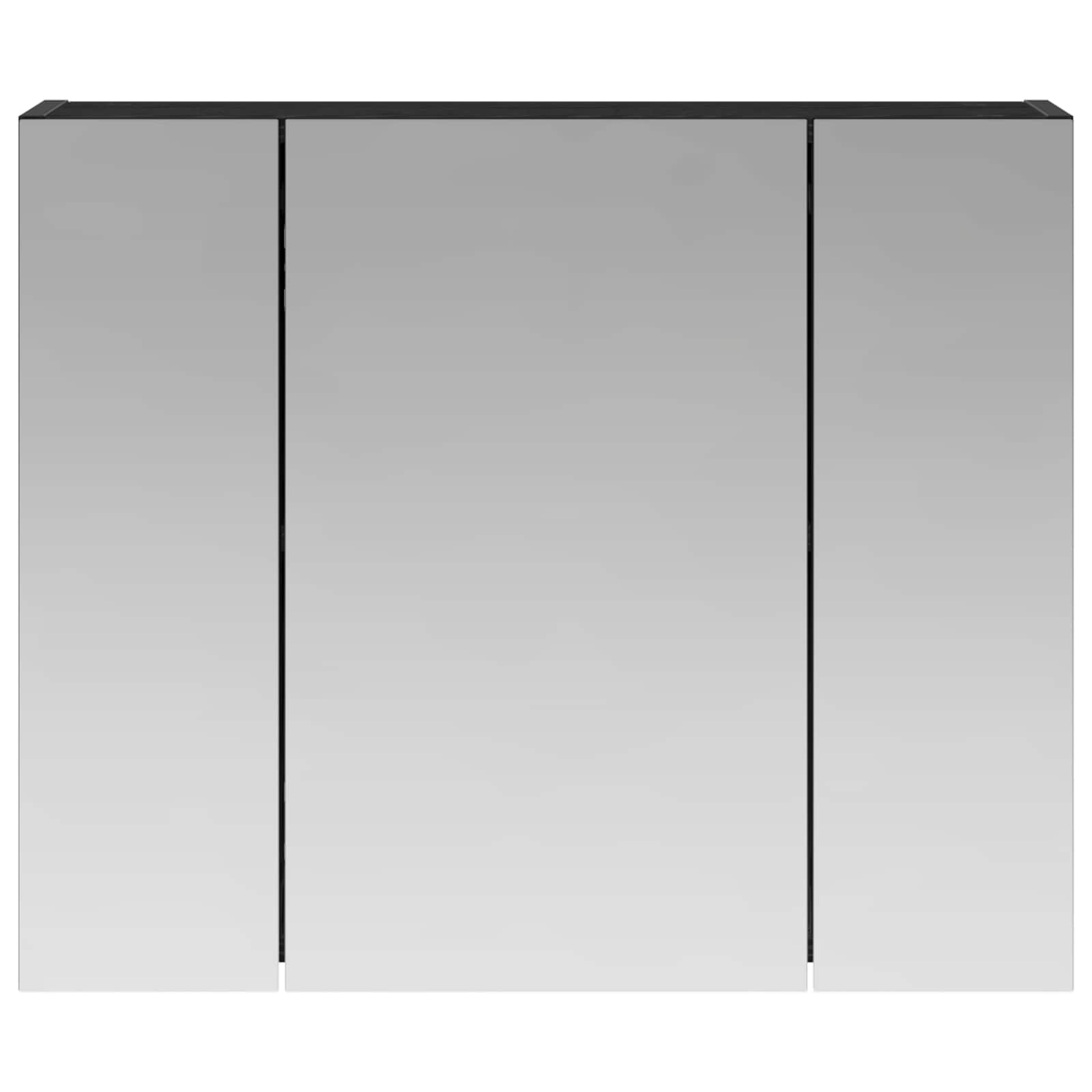 Badeværelsesspejlskab Sort eg 60 x 14,5 x 50 cm Konstrueret træ