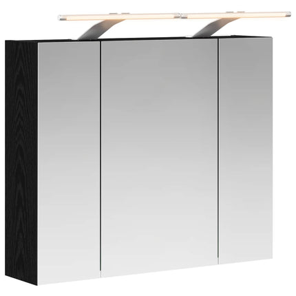 Badeværelsesspejlskab Sort eg 60 x 14,5 x 50 cm Konstrueret træ
