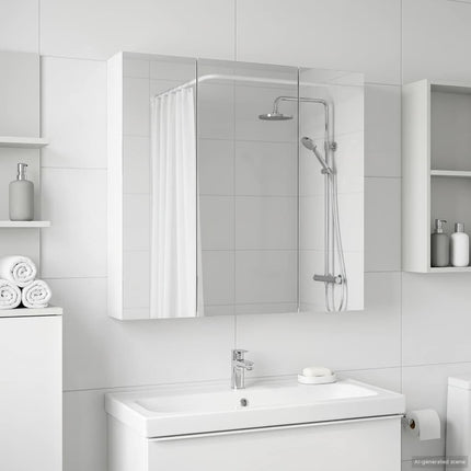 Badeværelsesspejlskab Hvid 70 x 14,5 x 70 cm Konstrueret træ