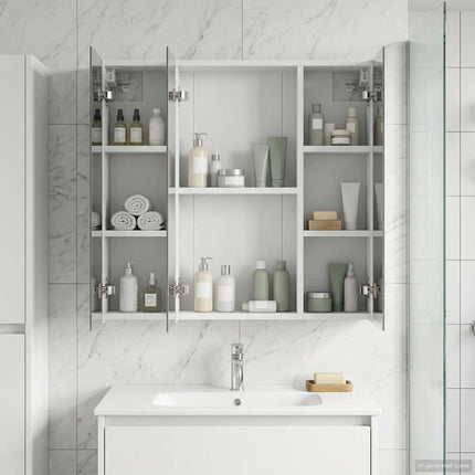 Badeværelsesspejlskab Hvid 70 x 14,5 x 70 cm Konstrueret træ