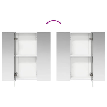 Badeværelsesspejlskab Hvid 70 x 14,5 x 70 cm Konstrueret træ