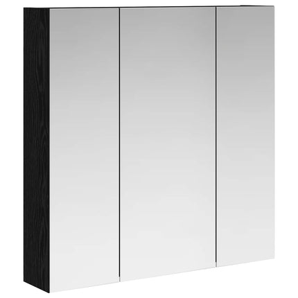 Badeværelsesspejlskab Sort eg 70 x 14,5 x 70 cm Konstrueret træ