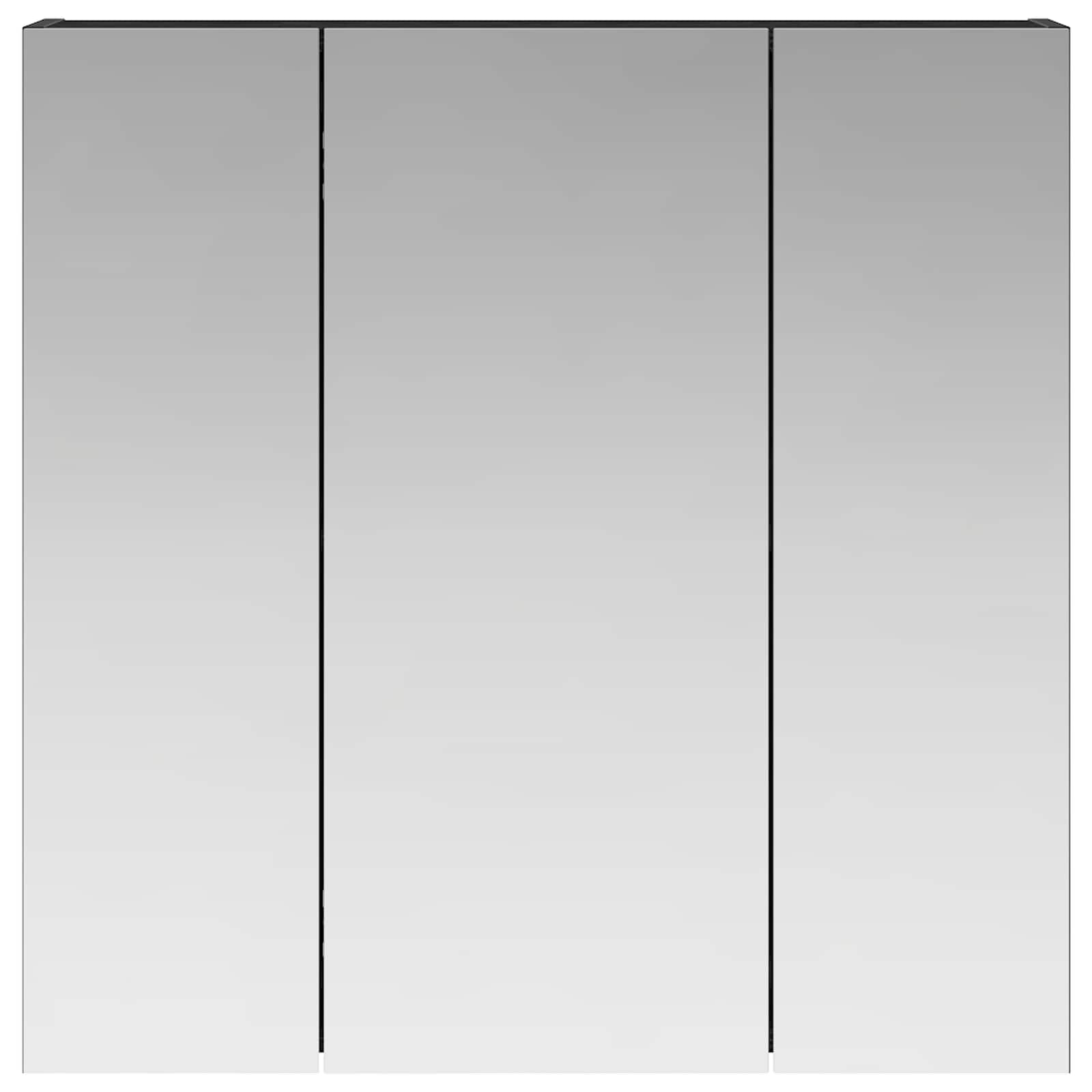 Badeværelsesspejlskab Sort eg 70 x 14,5 x 70 cm Konstrueret træ