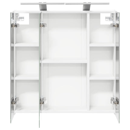 Badeværelsesspejlskab Hvid 70 x 14,5 x 70 cm Konstrueret træ