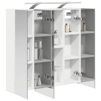 Badeværelsesspejlskab Hvid 70 x 14,5 x 70 cm Konstrueret træ