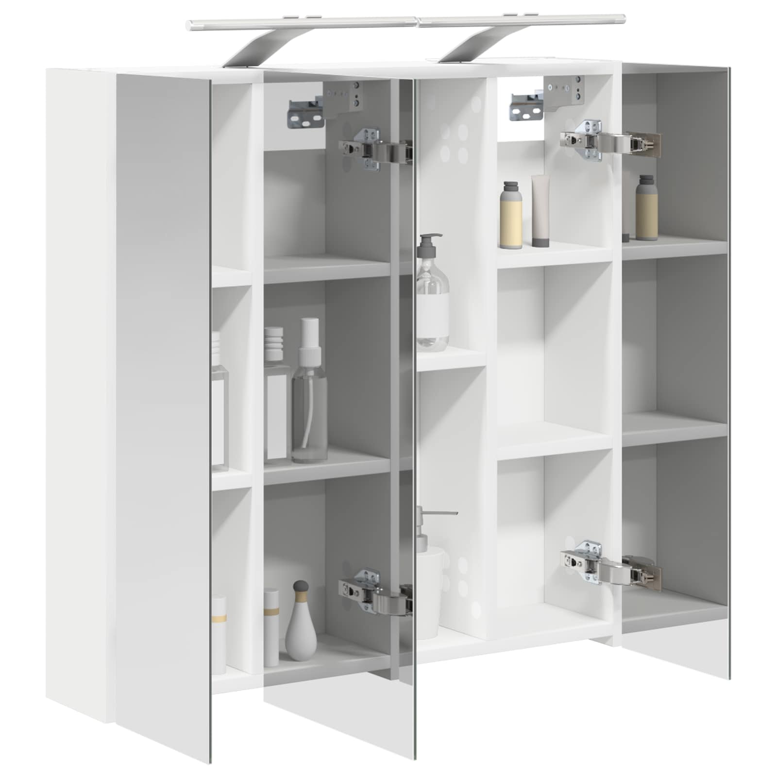 Badeværelsesspejlskab Hvid 70 x 14,5 x 70 cm Konstrueret træ