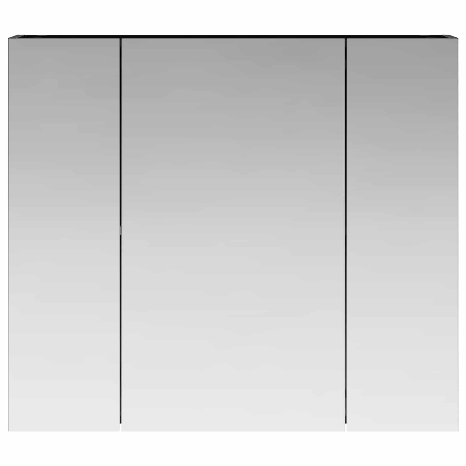 Badeværelsesspejlskab Sort eg 80 x 14.5 x 70 cm Konstrueret træ