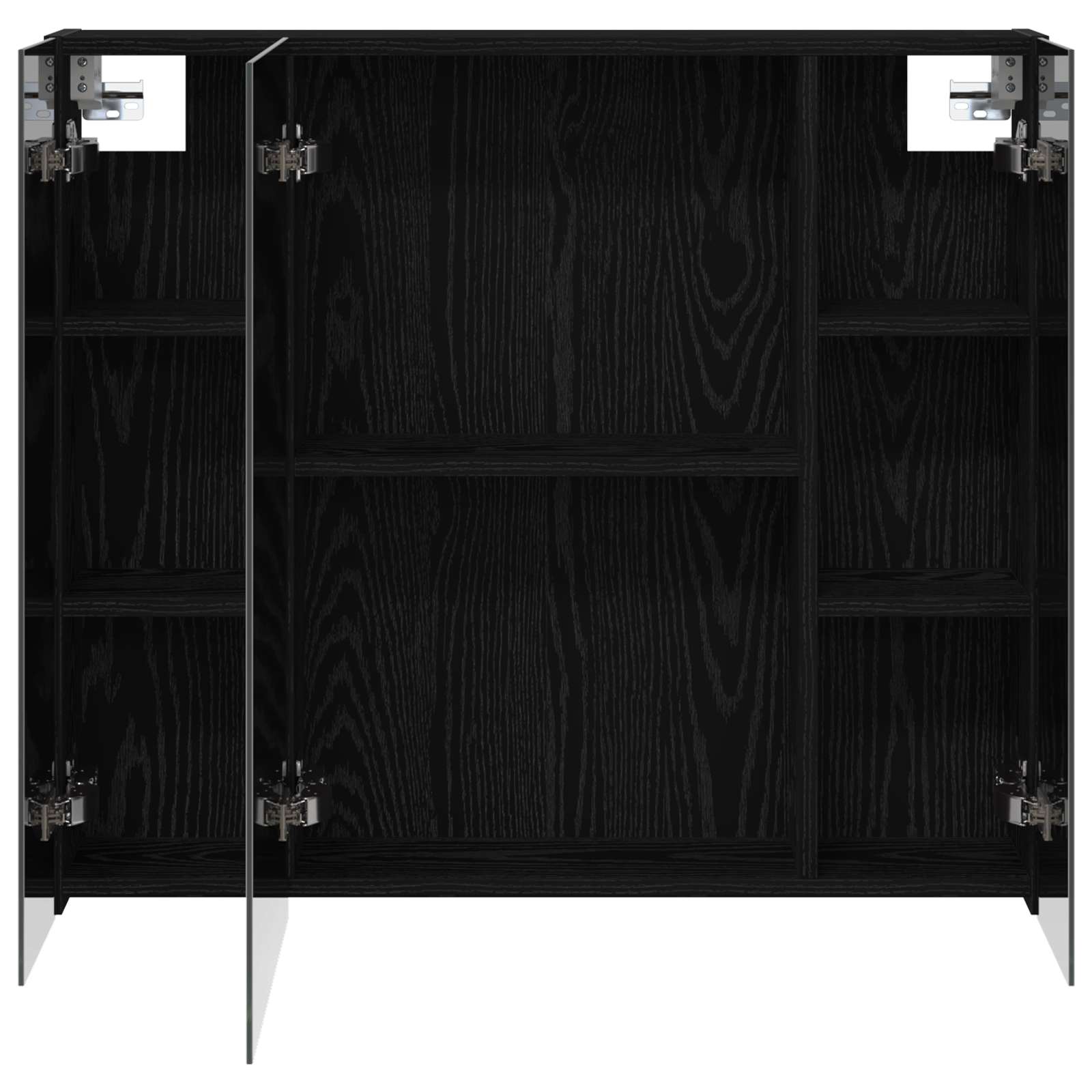 Badeværelsesspejlskab Sort eg 80 x 14.5 x 70 cm Konstrueret træ
