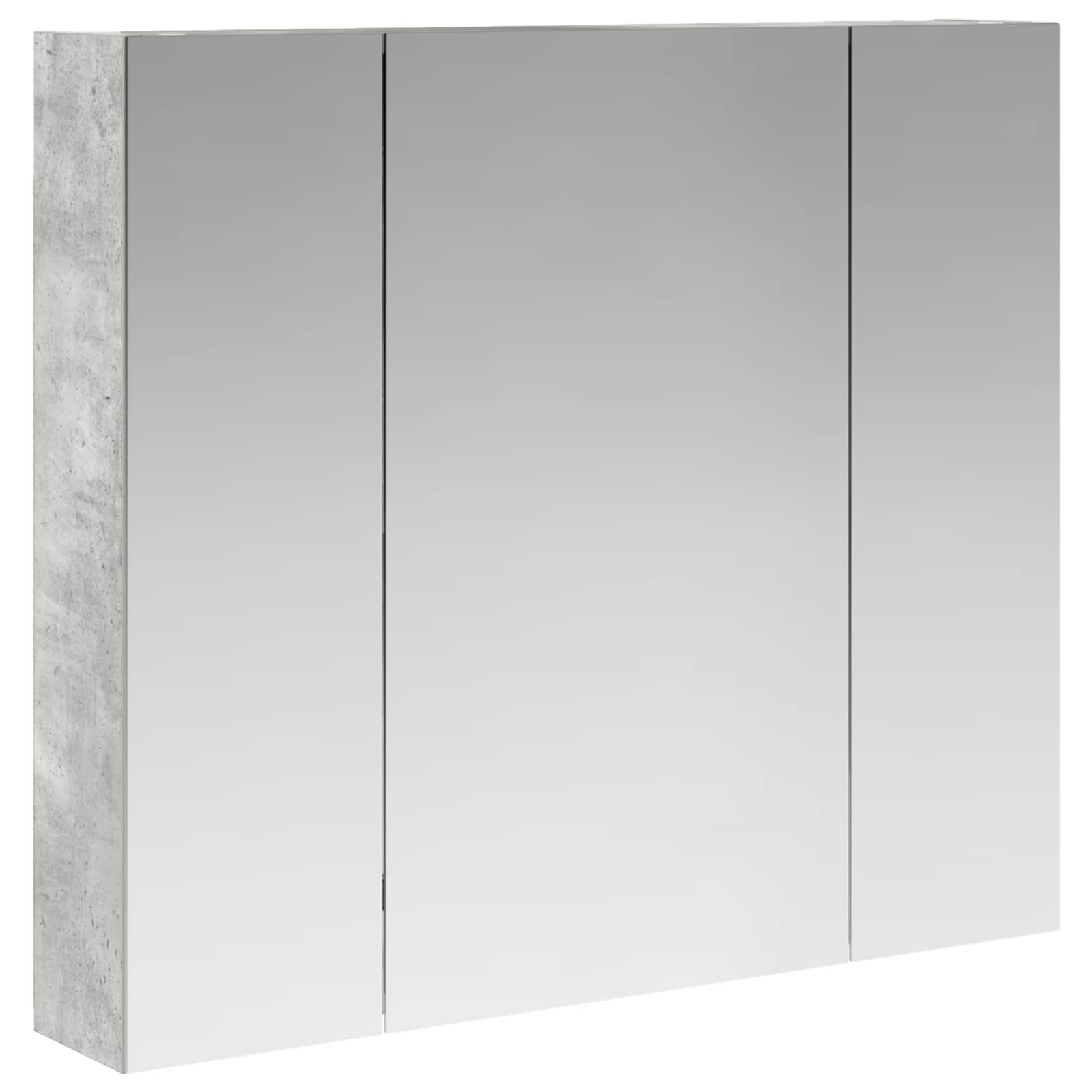 Badeværelsesspejlskab med hylde Beton Grå 80 x 14.5 x 70 cm