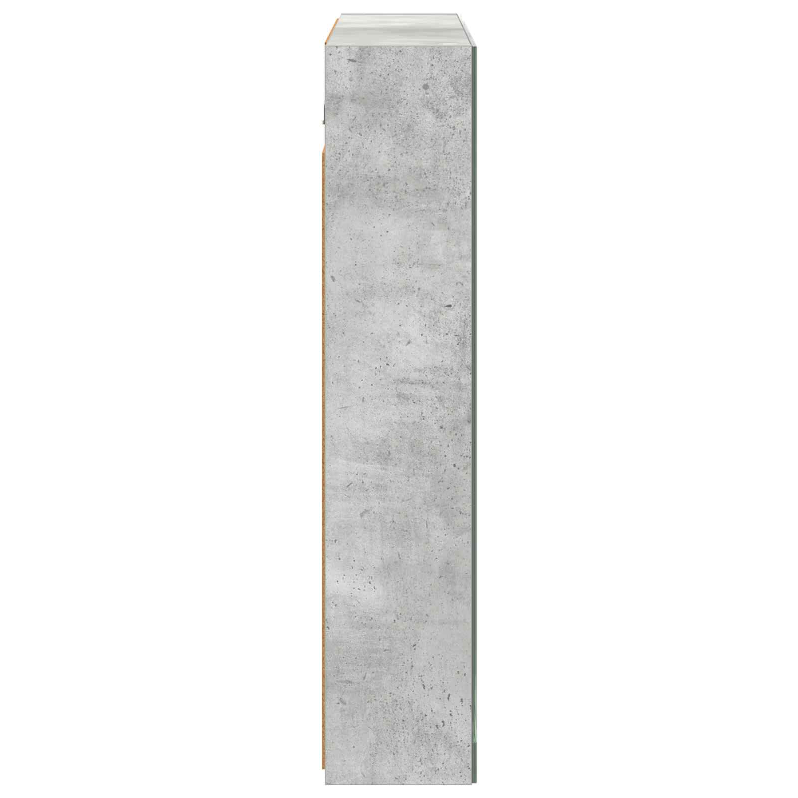 Badeværelsesspejlskab med hylde Beton Grå 80 x 14.5 x 70 cm