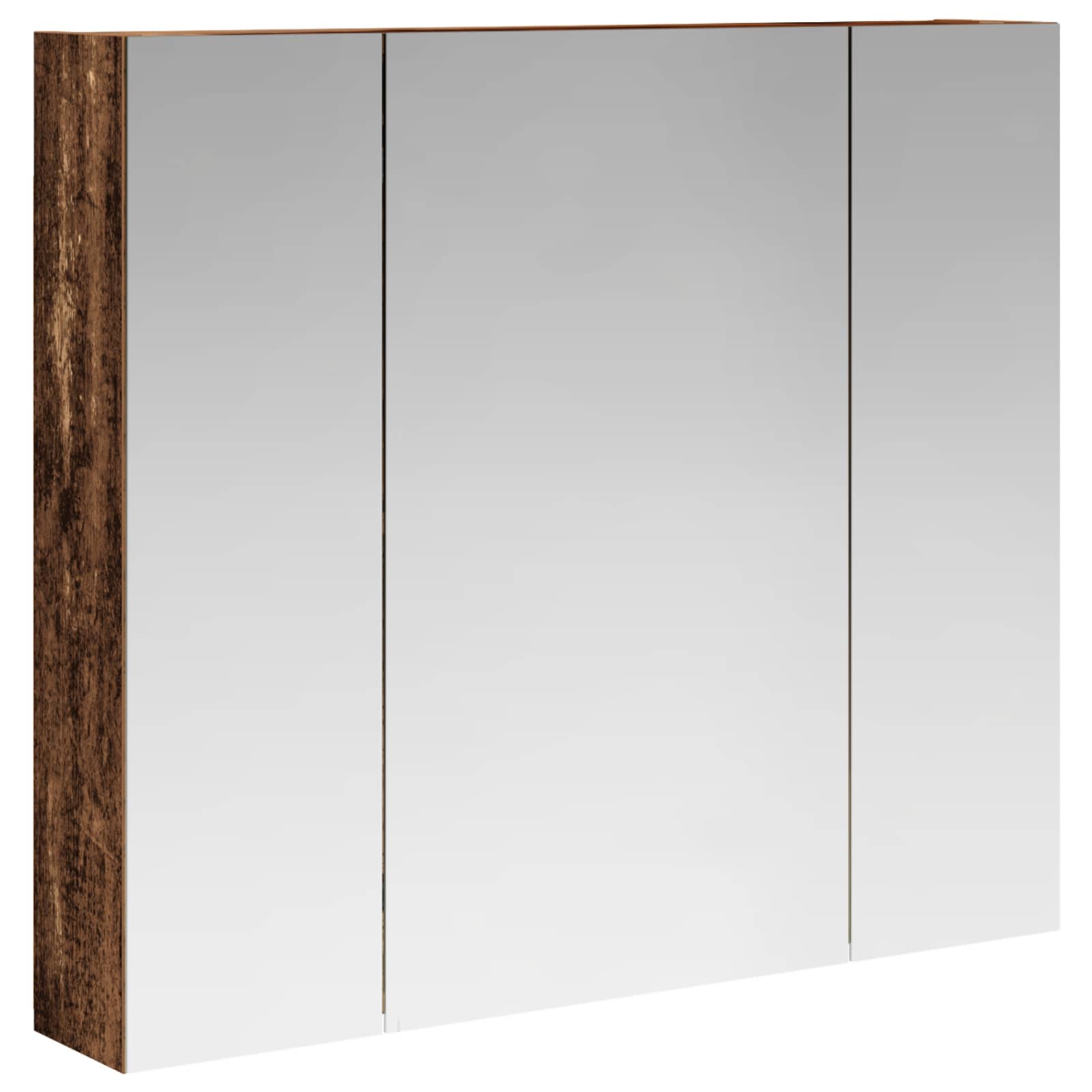Badeværelsesspejlskab med hylde Gammelt træ 80 x 14.5 x 70 cm