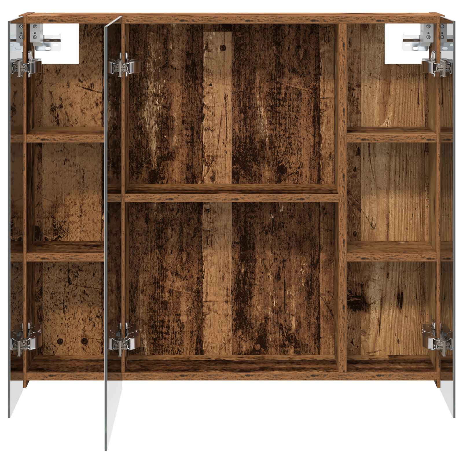 Badeværelsesspejlskab med hylde Gammelt træ 80 x 14.5 x 70 cm