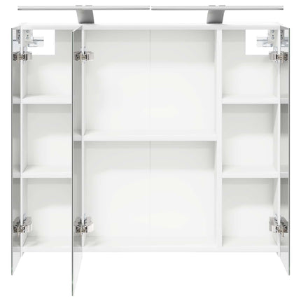 Badeværelsesspejlskab Hvid 80 x 14.5 x 70 cm Konstrueret træ