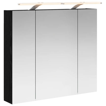 Badeværelsesspejlskab Sort eg 80 x 14.5 x 70 cm Konstrueret træ