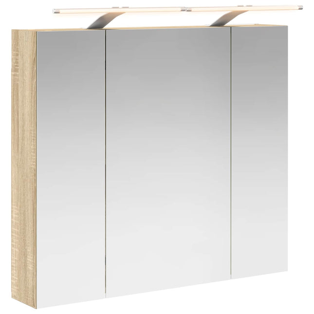Badeværelsesspejlskab med hylde Sonoma eg 80 x 14.5 x 70 cm