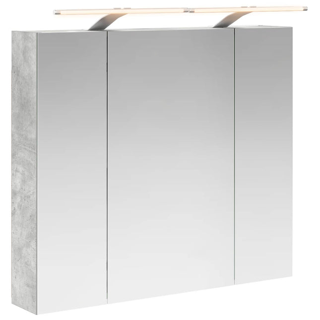 Badeværelsesspejlskab med hylde Beton Grå 80 x 14.5 x 70 cm