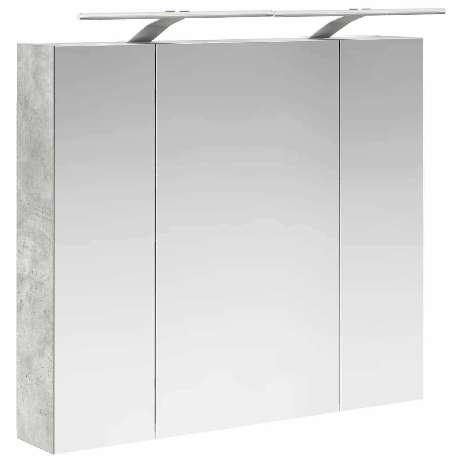 Badeværelsesspejlskab med hylde Beton Grå 80 x 14.5 x 70 cm