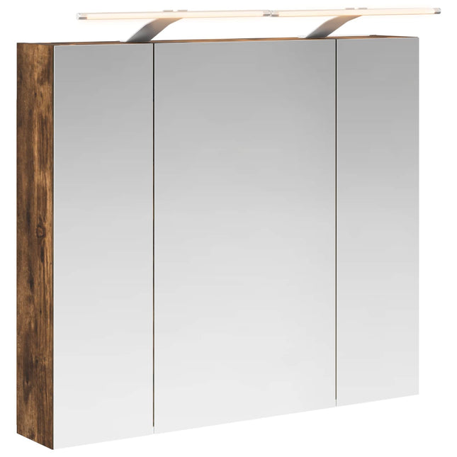 Badeværelsesspejlskab med hylde Røget eg 80 x 14.5 x 70 cm
