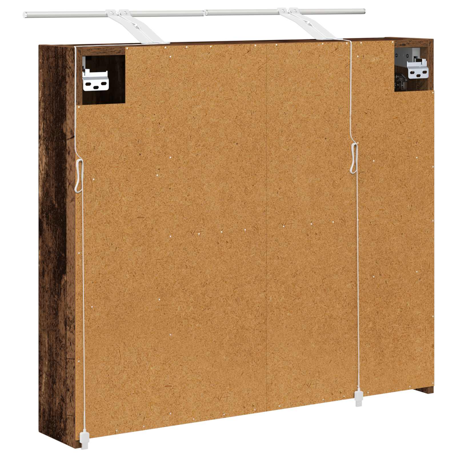 Badeværelsesspejlskab med hylde Gammelt træ 80 x 14.5 x 70 cm