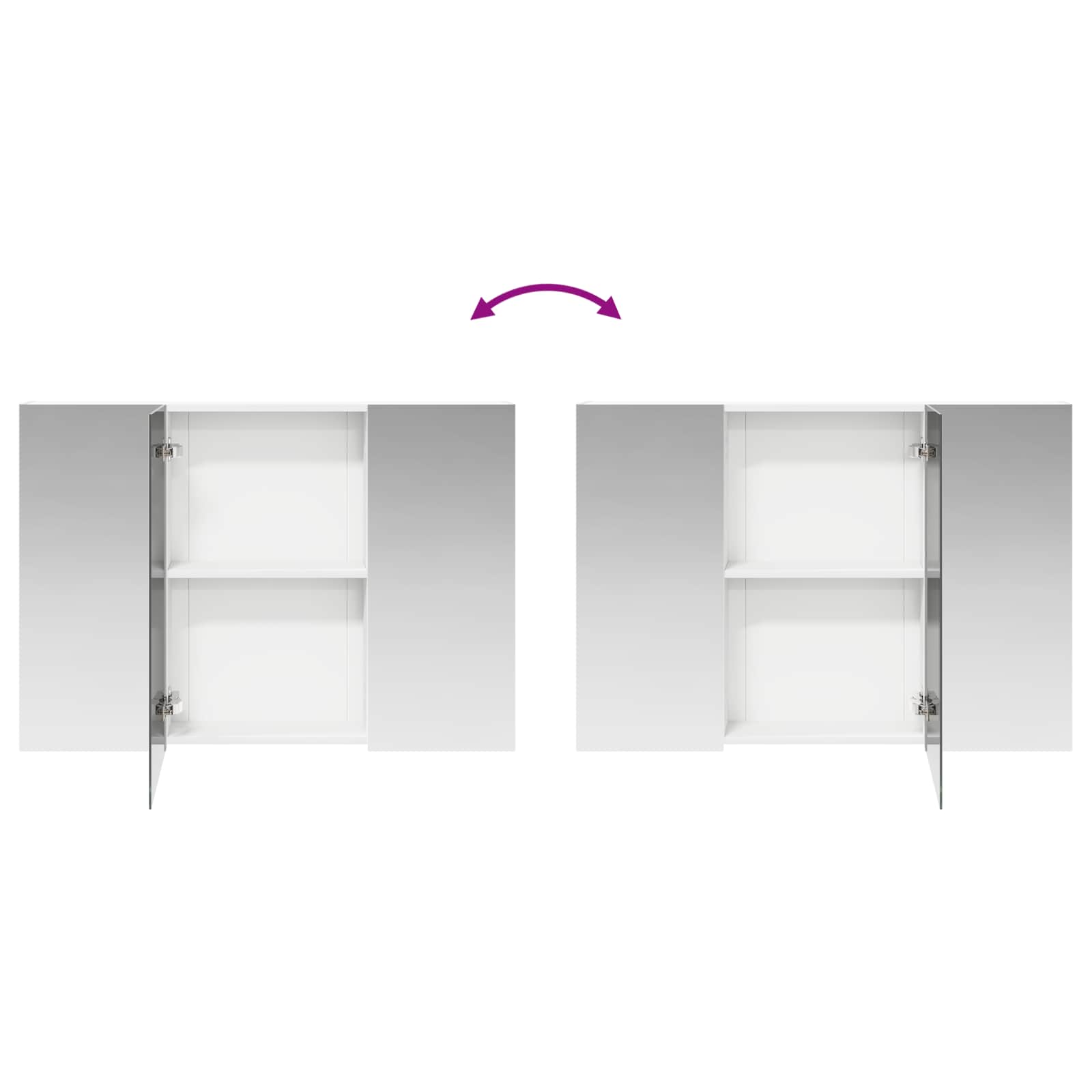 Badeværelsesspejlskab Hvid 100 x 14,5 x 70 cm Konstrueret træ
