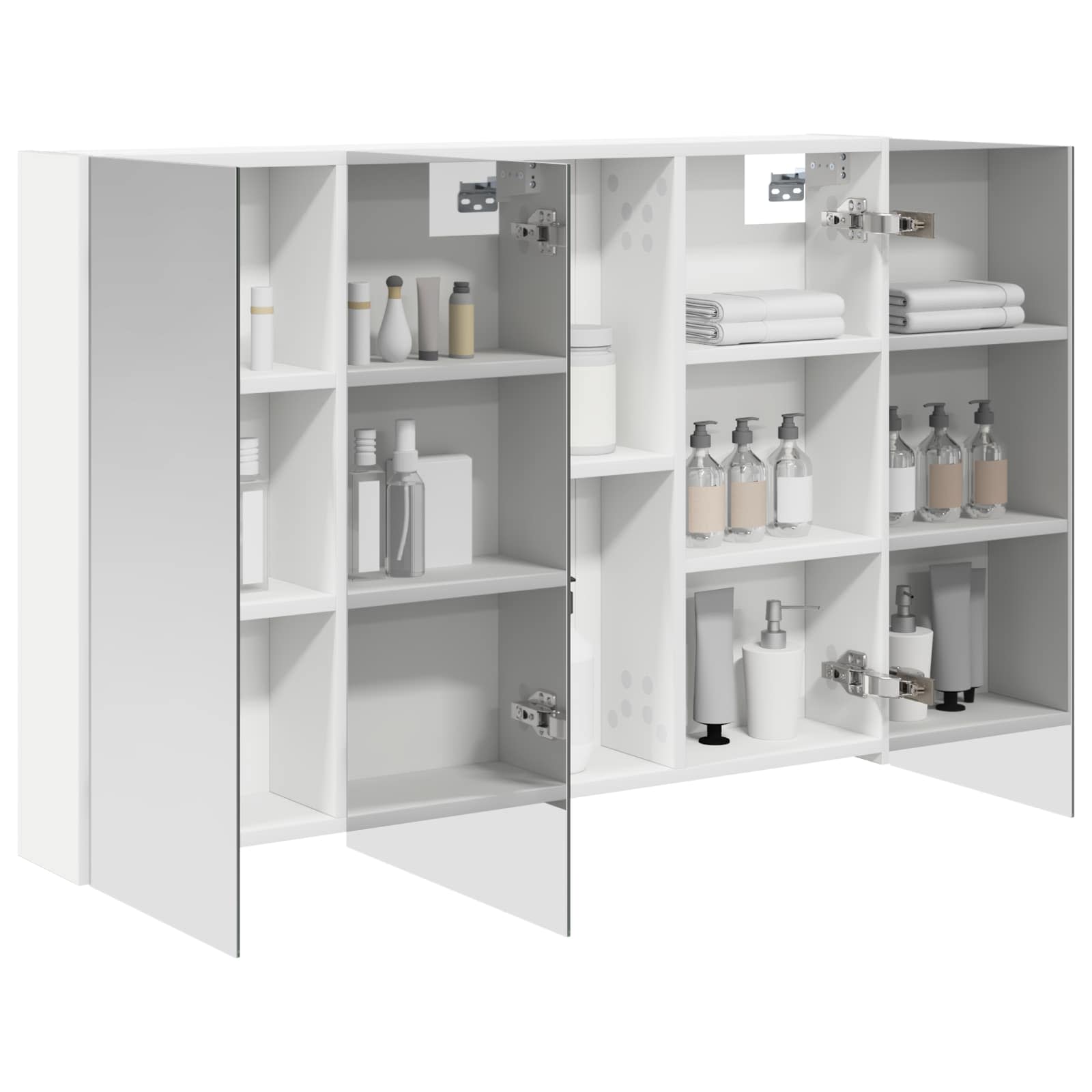Badeværelsesspejlskab Hvid 100 x 14,5 x 70 cm Konstrueret træ
