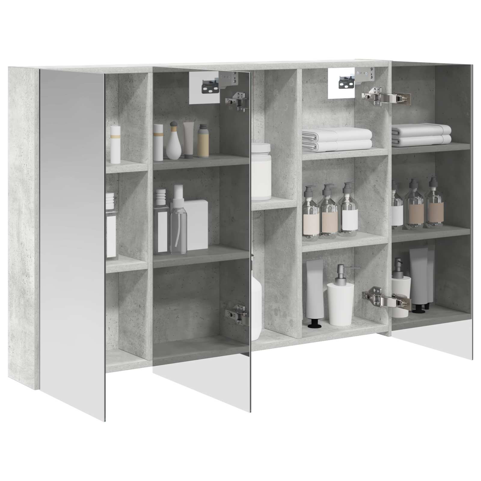 Badeværelsesspejlskab med hylde Beton Grå 100 x 14,5 x 70 cm