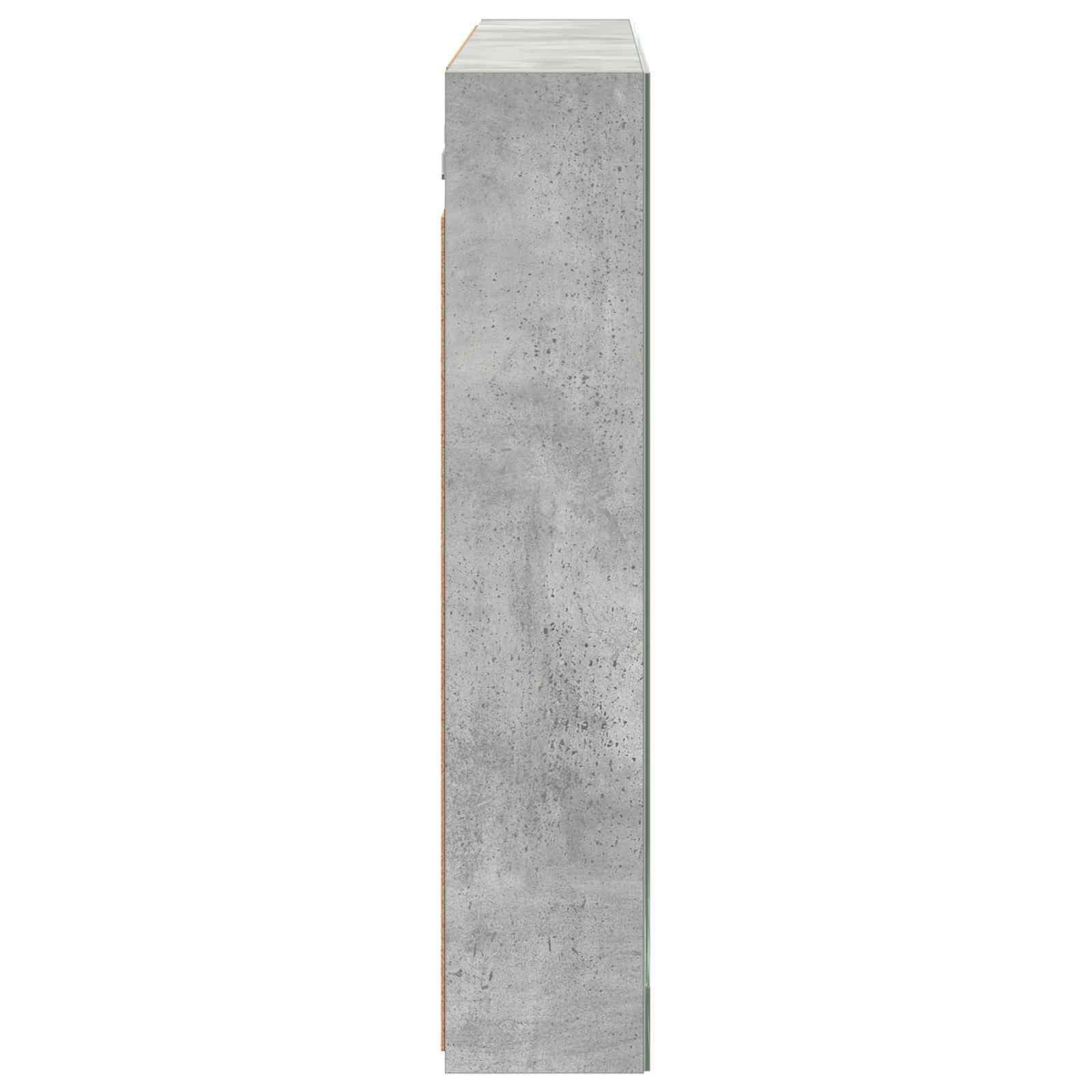 Badeværelsesspejlskab med hylde Beton Grå 100 x 14,5 x 70 cm