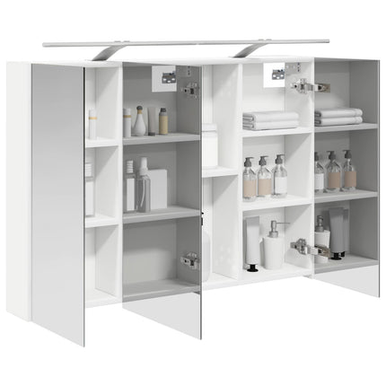 Badeværelsesspejlskab Hvid 100 x 14,5 x 70 cm Konstrueret træ