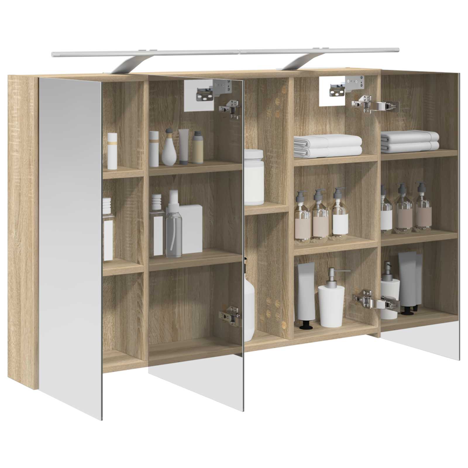 Badeværelsesspejlskab med hylde Sonoma eg 100 x 14,5 x 70 cm
