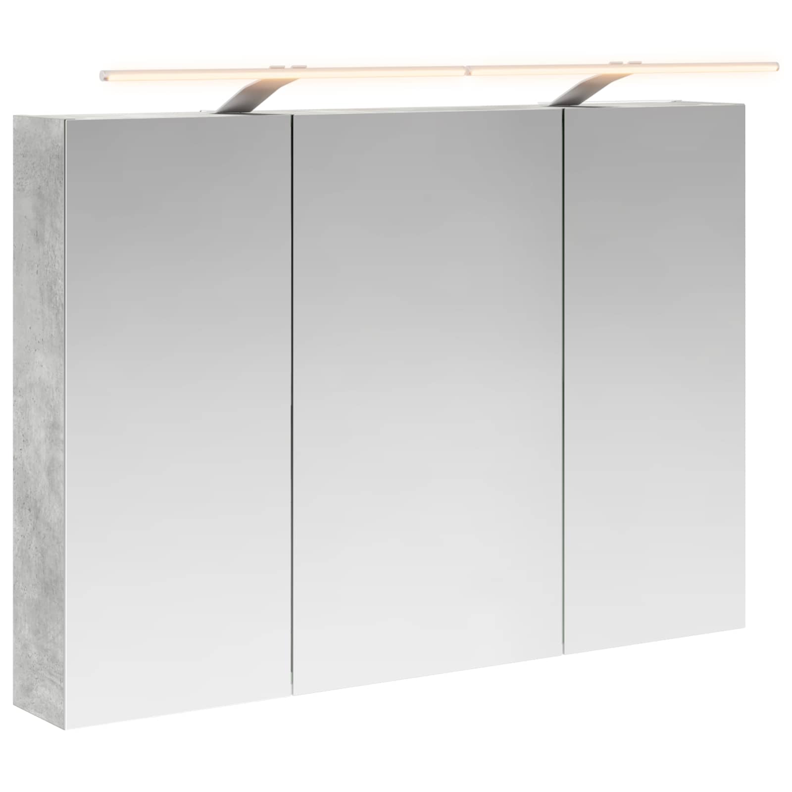 Badeværelsesspejlskab med hylde Beton Grå 100 x 14,5 x 70 cm