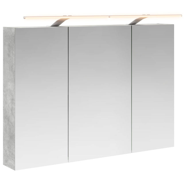 Badeværelsesspejlskab med hylde Beton Grå 100 x 14,5 x 70 cm