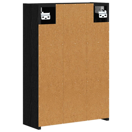 Badeværelsesspejlskab Sort eg 43 x 16 x 62.5 cm Konstrueret træ