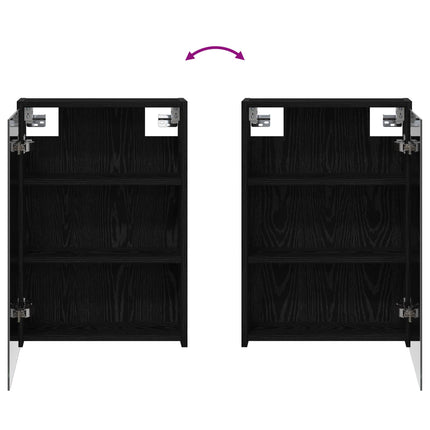 Badeværelsesspejlskab Sort eg 43 x 16 x 62.5 cm Konstrueret træ