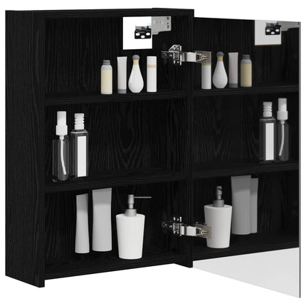 Badeværelsesspejlskab Sort eg 43 x 16 x 62.5 cm Konstrueret træ