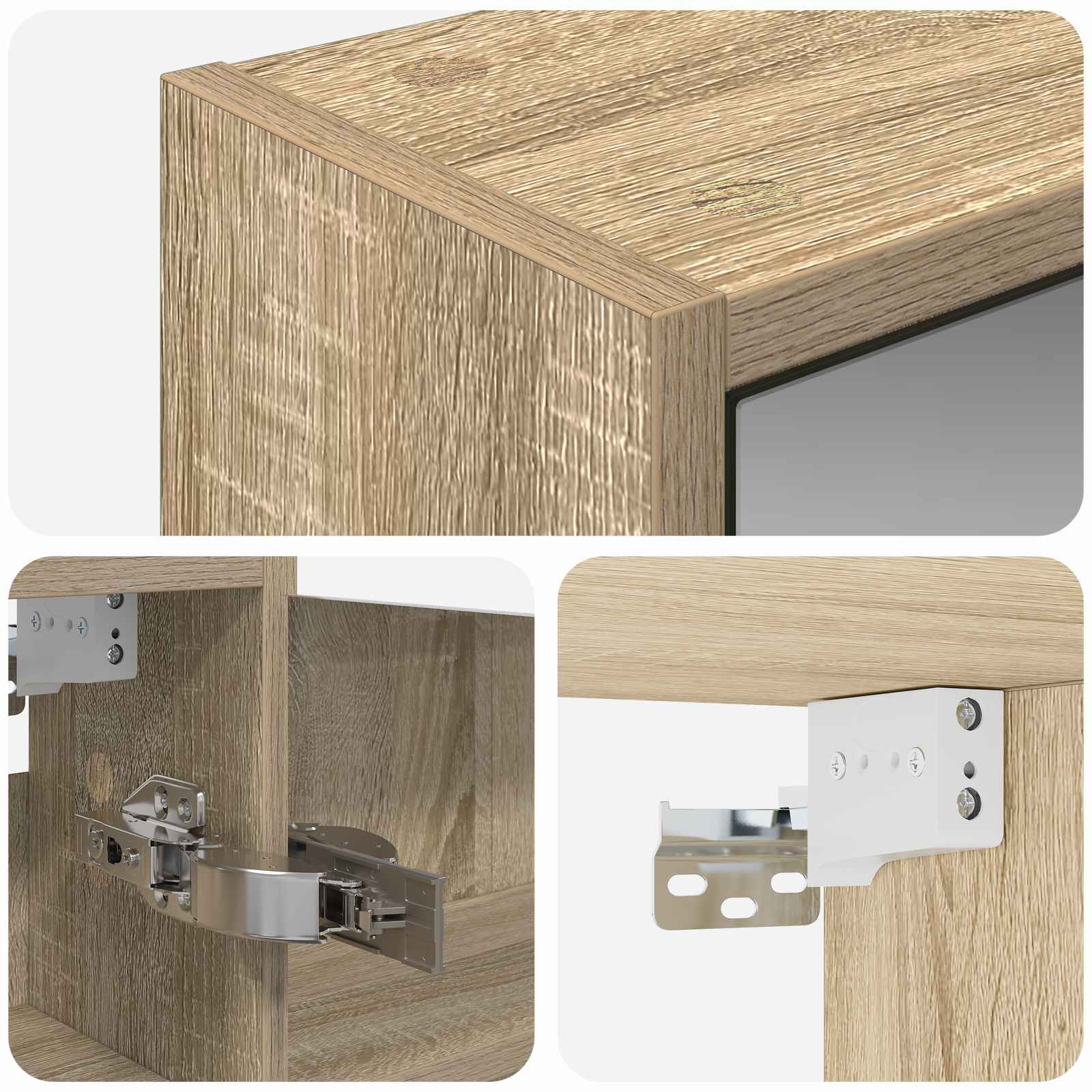 Badeværelsesspejlskab med hylde Sonoma eg 43 x 16 x 62.5 cm