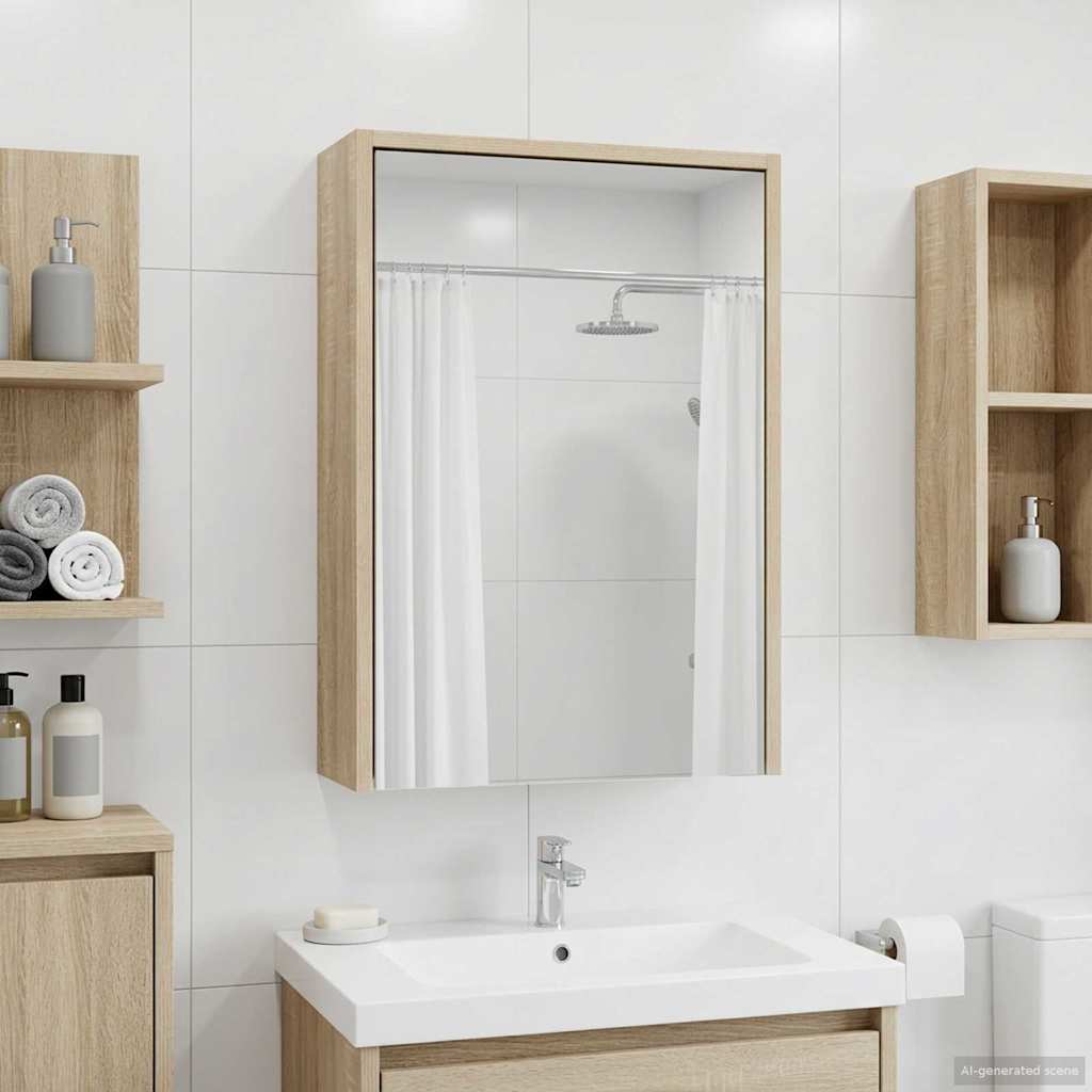 Badeværelsesspejlskab med hylde Sonoma eg 43 x 16 x 62.5 cm