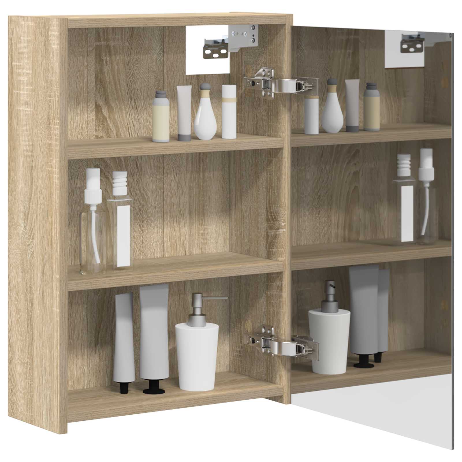 Badeværelsesspejlskab med hylde Sonoma eg 43 x 16 x 62.5 cm