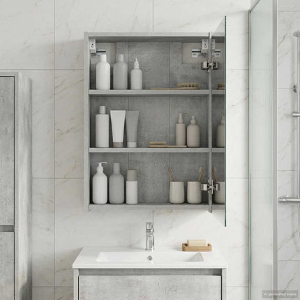 Badeværelsesspejlskab Beton Grå 43 x 16 x 62.5 cm