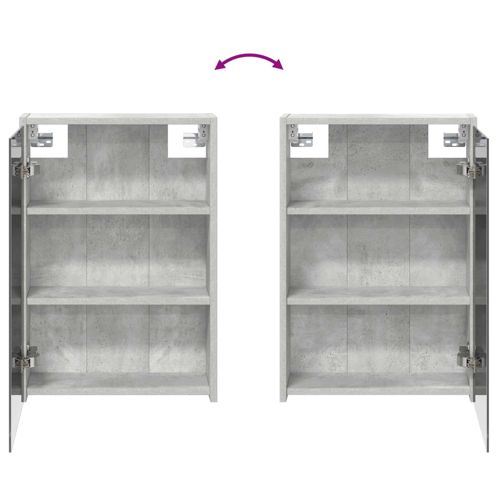 Badeværelsesspejlskab med hylde Beton Grå 43 x 16 x 62.5 cm